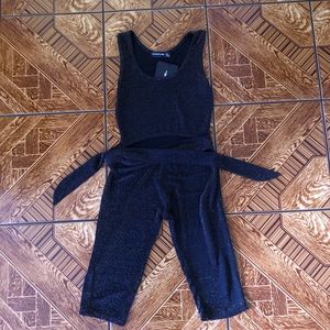 Pretty Little Thing Black glittered unitard 🌟